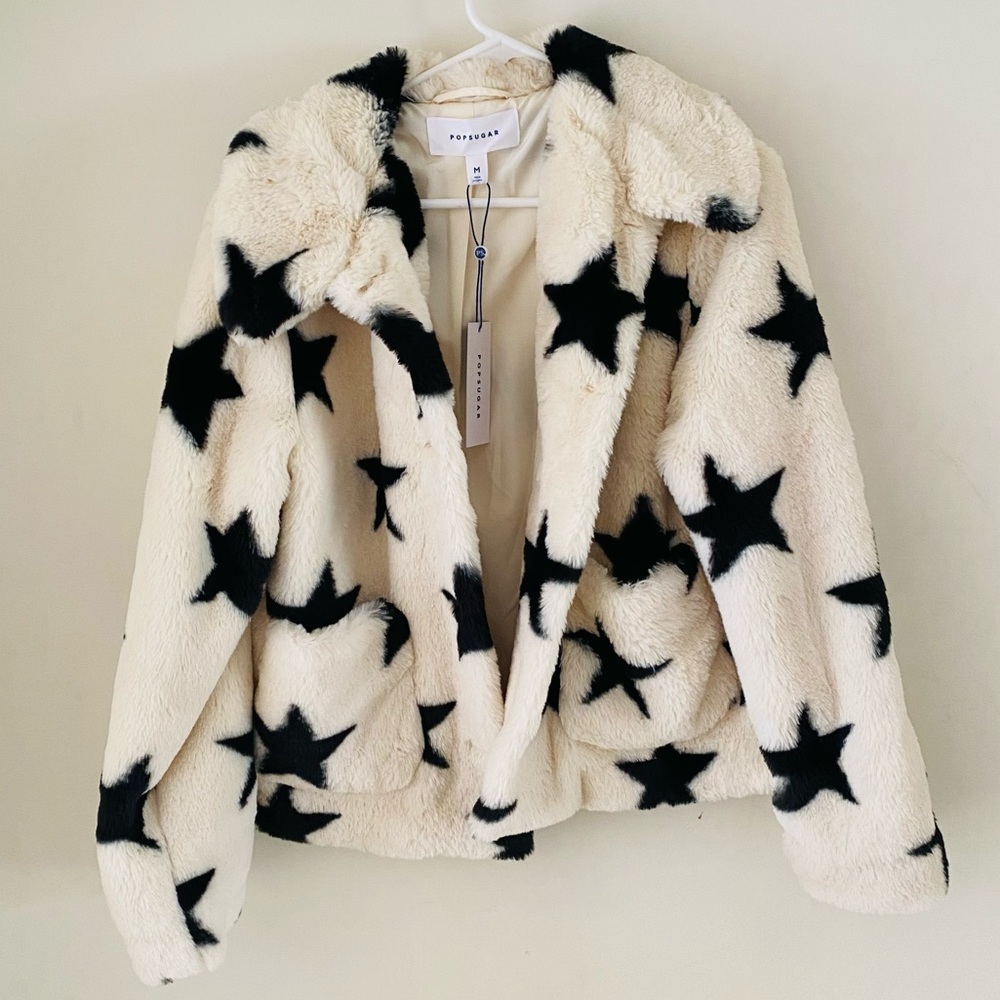NWT Popsugar Faux Fur Coat size M